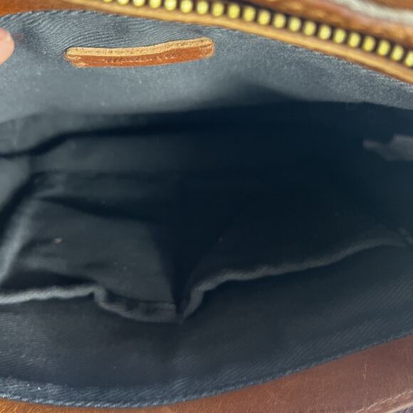 Madewell Crossbody Bag The Zip-Top Double Handles Leather Spotted Dyed Calf Hair - Picture 5 of 11